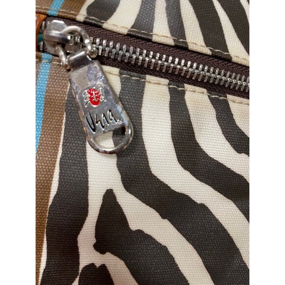 BRIGHTON Vera Neumann Zebra Animal Print Crossbody Purse Leather & Coated Canvas - Picture 6 of 6